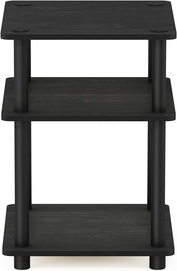 Furinno Turn-N-Tube Easy Assembly Multipurpose End Table / Side Table / Sofa Table / Nightstand, Round Tubes, Blackwood - Image 7
